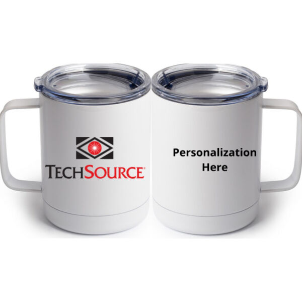 TechSource Personalized - 10 oz. White Stainless Steel Coffee Mug Thumbnail