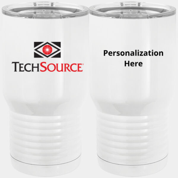 TechSource Personalized - 20 oz. Tall Stainless Steel Vacuum Insulated Tumbler White Thumbnail