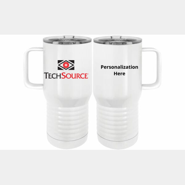 TechSource Personalized - 20 oz. Insulated Stainless White Travel Mug w/Slider Lid Thumbnail