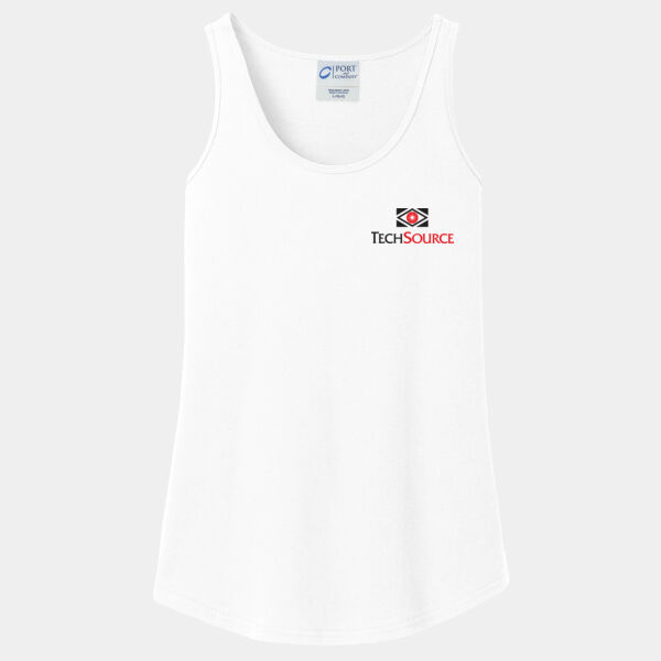 TechSource Crest Print Front - Ladies Core Cotton Tank Top Thumbnail