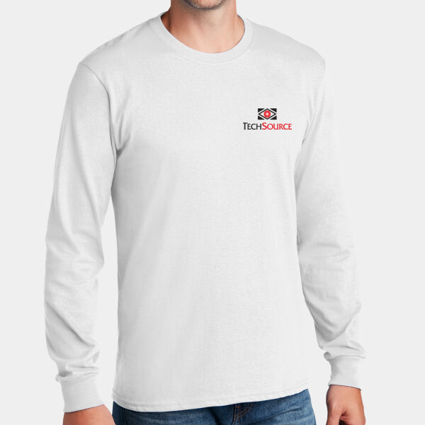 TechSource Crest Print Front - Long Sleeve Core Cotton Tee Thumbnail