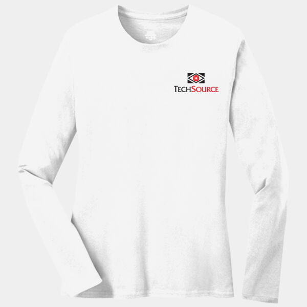 TechSource Crest Print Front - Ladies Long Sleeve Core Cotton Tee Thumbnail