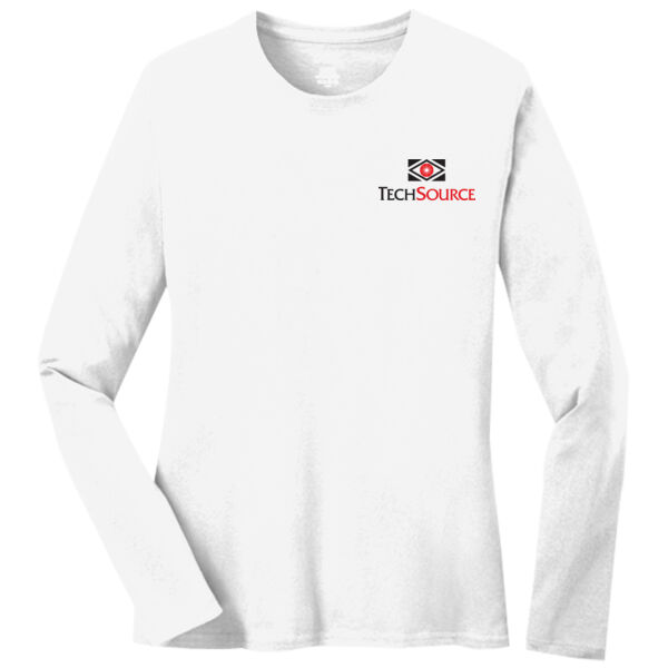 TechSource Crest Print Front - Ladies Long Sleeve Core Cotton Tee Thumbnail