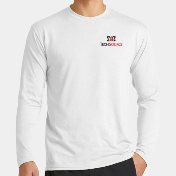 TechSource Crest Print Front - Long Sleeve Performance Blend Tee Thumbnail