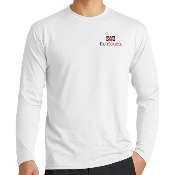 TechSource Crest Print Front - Long Sleeve Performance Blend Tee Thumbnail
