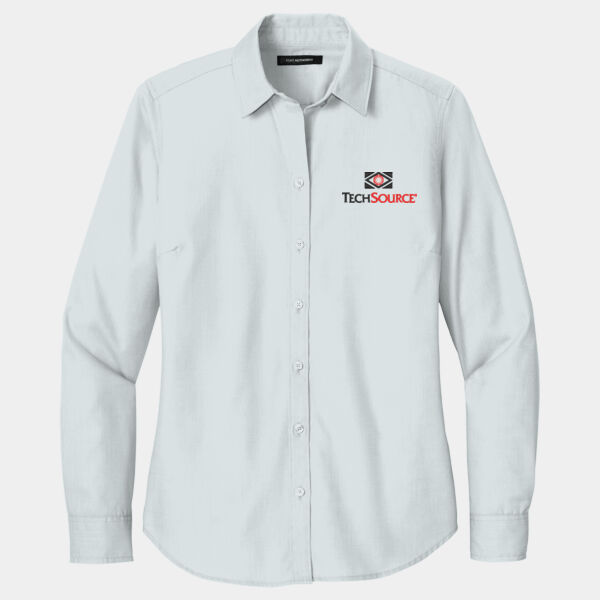 Tech Source Embroidered - Women's Long Sleeve Nailhead Easy Care Shirt Thumbnail