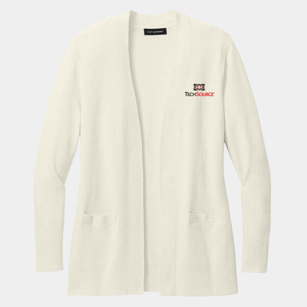 Tech Source Embroidered - Women's Easy Care Open Front Cardigan Sweater Thumbnail