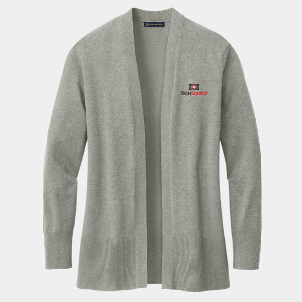 Tech Source Embroidered - Women's Cotton Stretch Long Cardigan Sweater Thumbnail