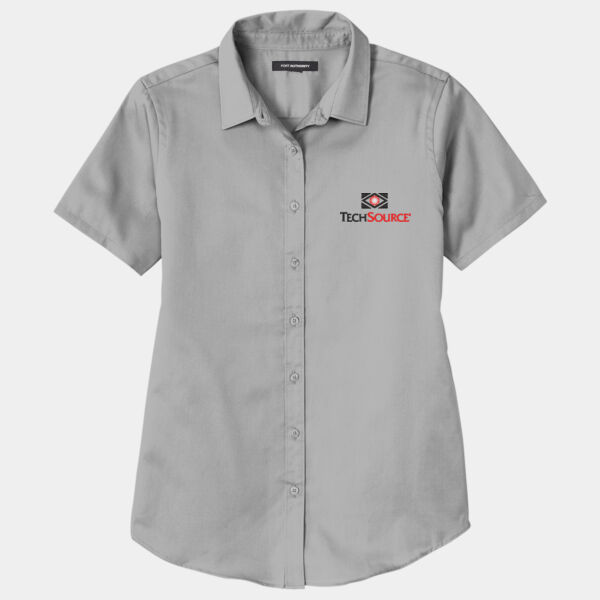 Tech Source Embroidered - Ladies Short Sleeve SuperPro React Twill Shirt Thumbnail