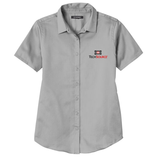 Tech Source Embroidered - Ladies Short Sleeve SuperPro React Twill Shirt Thumbnail