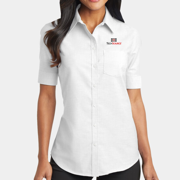 Tech Source Embroidered - Ladies Short Sleeve SuperPro Oxford Shirt Thumbnail
