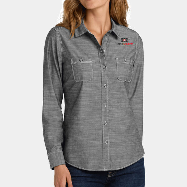Tech Source Embroidered - Ladies Slub Chambray Shirt Thumbnail