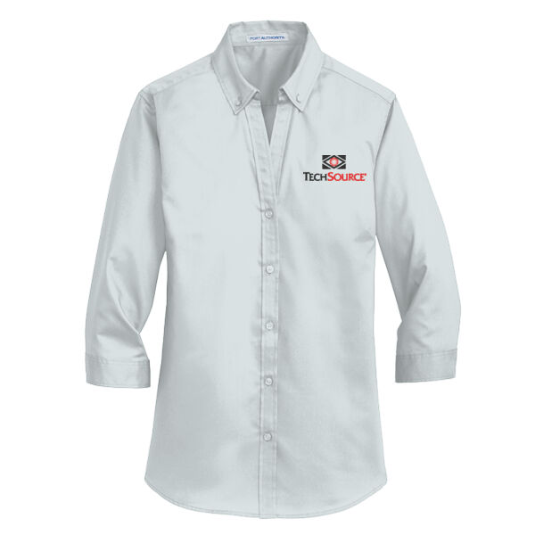 Tech Source Embroidered - Ladies 3/4 Sleeve SuperPro Twill Shirt Thumbnail