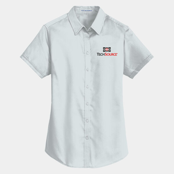 Tech Source Embroidered - Ladies Short Sleeve SuperPro Twill Shirt Thumbnail