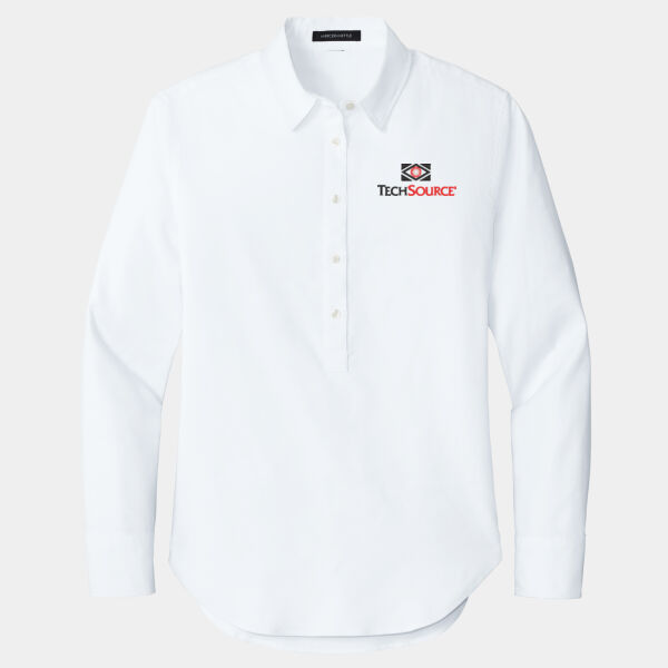 Tech Source Embroidered - Women's Long Sleeve Modern Oxford Shirt Thumbnail