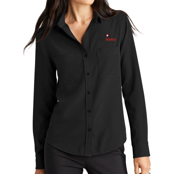 Tech Source Embroidered - Women's Stretch Crepe Long Sleeve Camp Thumbnail