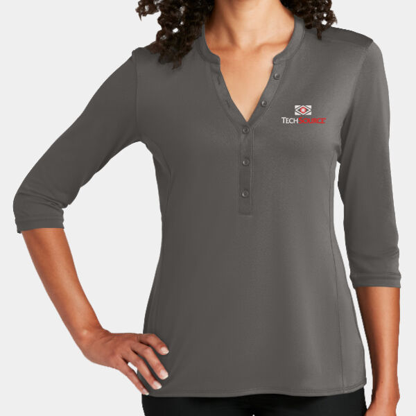 TechSource Embroidered - Ladies UV Choice Pique Henley Thumbnail