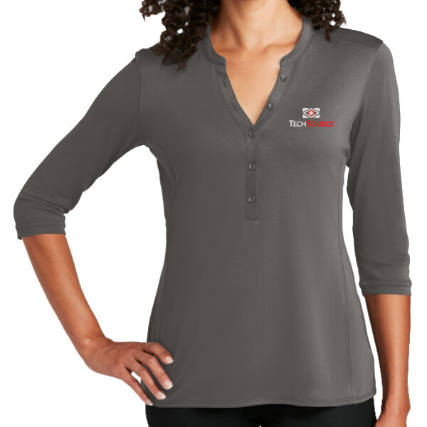 TechSource Embroidered - Ladies UV Choice Pique Henley Thumbnail