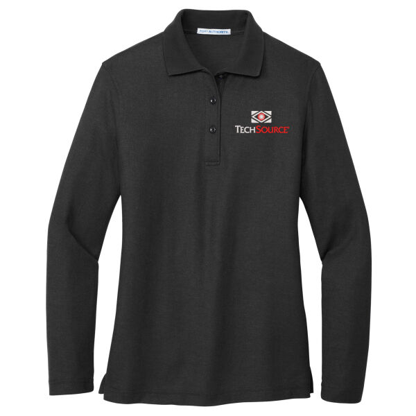 TechSource Embroidered - Ladies Silk Touch™ Long Sleeve Polo Thumbnail