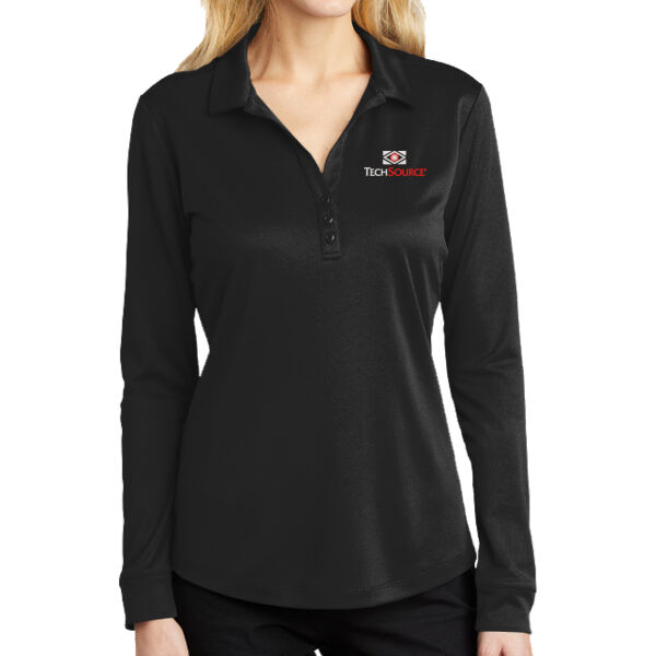 TechSource Embroidered - Ladies Silk Touch ™ Performance Long Sleeve Polo Thumbnail