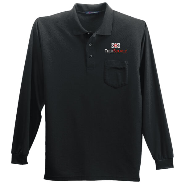 TechSource Embroidered - Long Sleeve Silk Touch™ Polo with Pocket Thumbnail