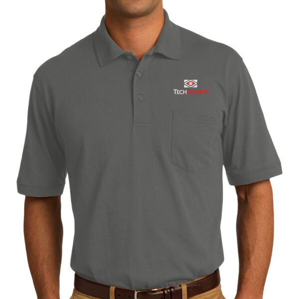 TechSource Embroidered - Core Blend Jersey Knit Pocket Polo (low stock alert) Thumbnail