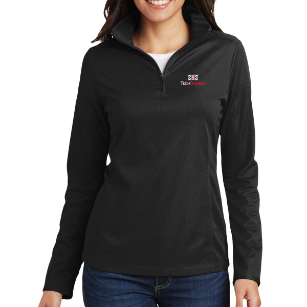 TechSource Embroidered - Ladies Pinpoint Mesh 1/2 Zip Thumbnail