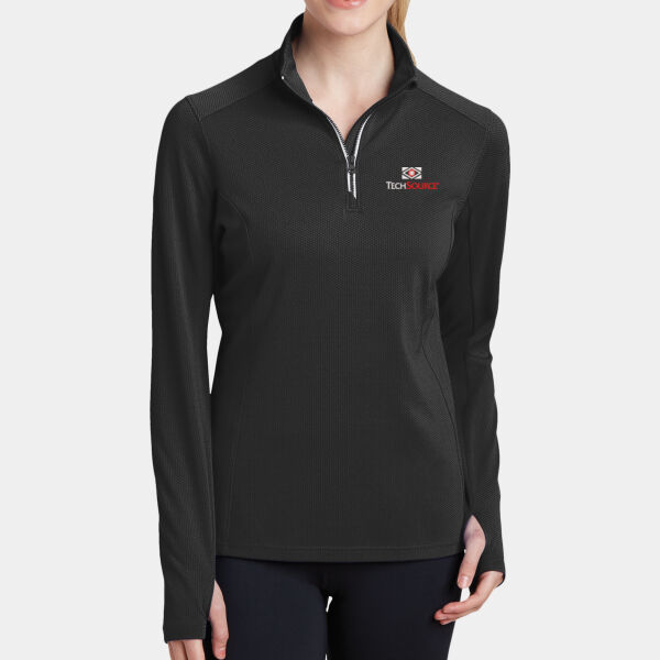 TechSource Embroidered - Ladies Sport Wick ® Textured 1/4 Zip Pullover Thumbnail