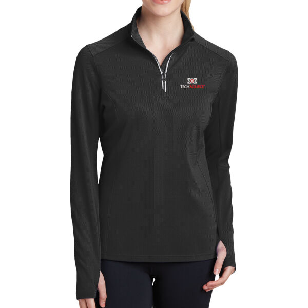 TechSource Embroidered - Ladies Sport Wick ® Textured 1/4 Zip Pullover Thumbnail