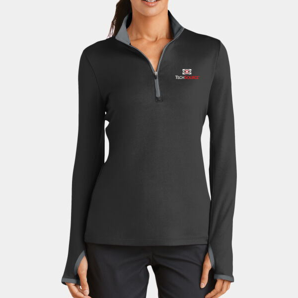 TechSource Embroidered - Ladies Dri FIT Stretch 1/2 Zip Cover Up Thumbnail
