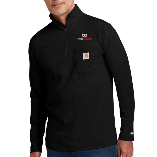 TechSource Embroidered - Force ® 1/4 Zip Long Sleeve T Shirt Thumbnail
